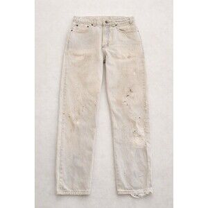 Vtg 80s GAP Red Tab Jeans Pioneer Leather Patch Distressed Thrashed Grunge 31x29